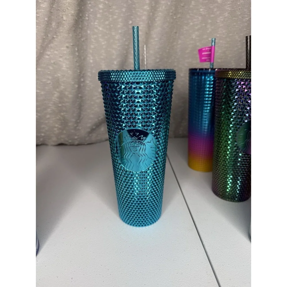 9 LIMITED EDITION STARBUCKS TUMBLER Cups Water LOT STUDDED JEWELED with straws